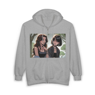 Trendy Graphic Zip-Up Hoodie - Women's Cozy Casual Fashion - Picknmore
