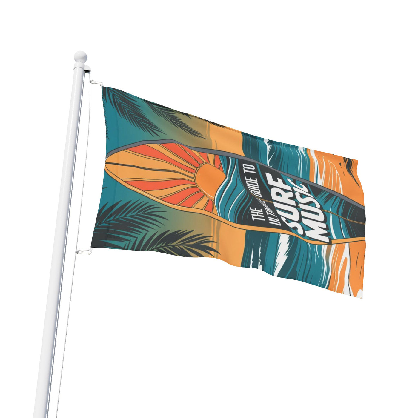 Surf Music Flag - Beach Decor Tropical Wall Art for Ocean Lovers - Picknmore