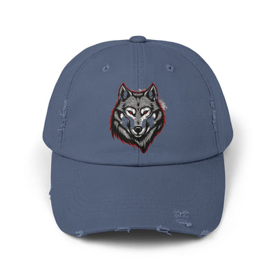 Wolf Graphic Distressed Cap - Outdoor Adventure Hat for Him - Picknmore