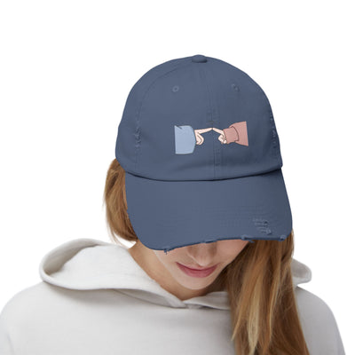 Playful Finger Pointing Hat - Fun Distressed Cap for Girls - Picknmore