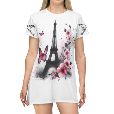 Parisian Butterfly T-Shirt Dress - Picknmore