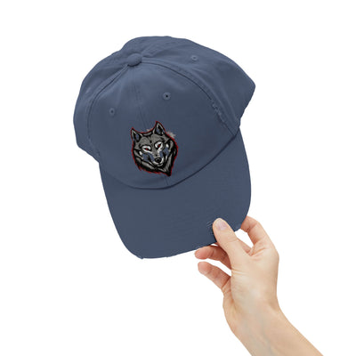 Wolf Graphic Distressed Cap - Outdoor Adventure Hat for Him - Picknmore