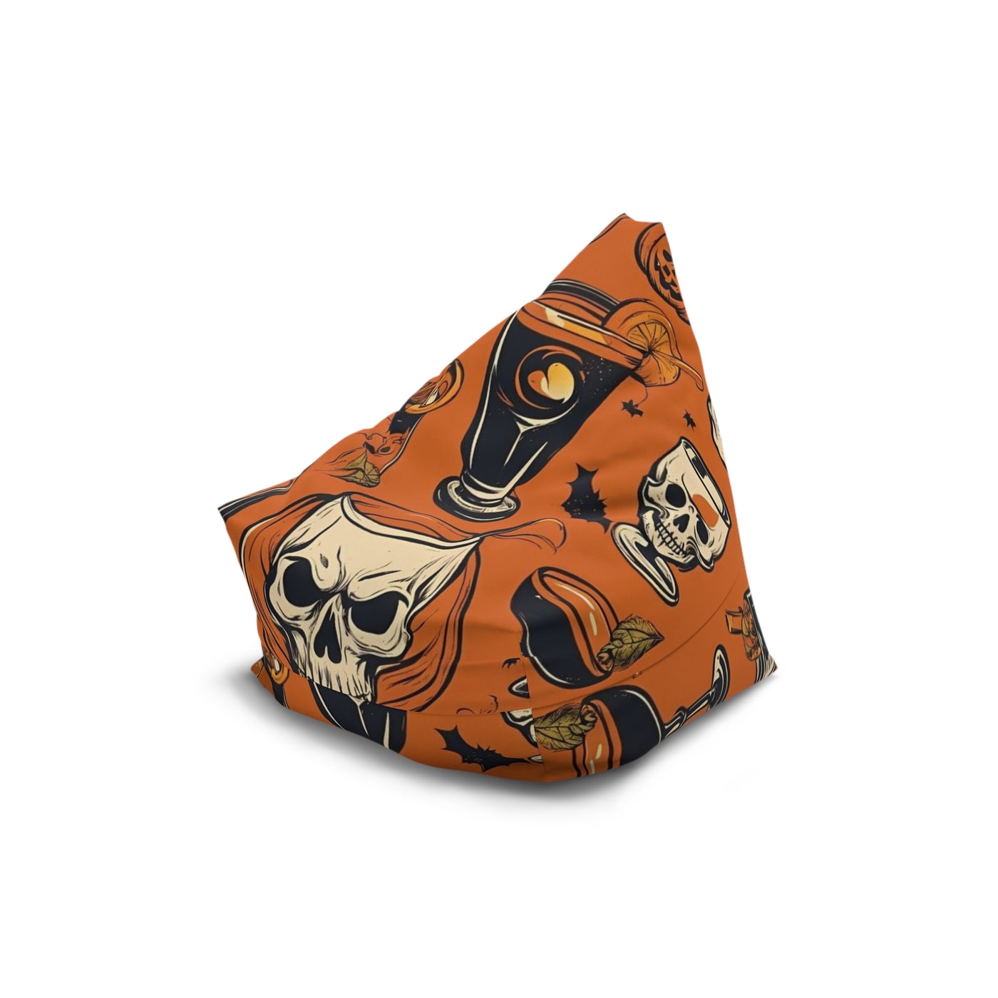 Halloween Pumpkin Skull Bean Bag Chair Cover – Spooky & Fun Home Decor - Picknmore