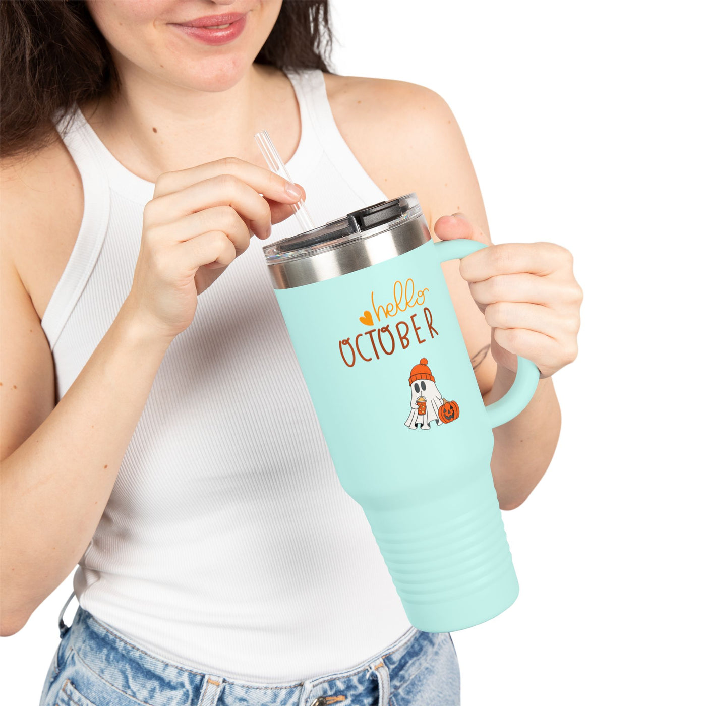 Halloween-Themed Insulated Travel Mug | 40oz | Perfect for October Parties, Fall Events, Cozy Drinks, Gifts for Coffee Lovers - Picknmore