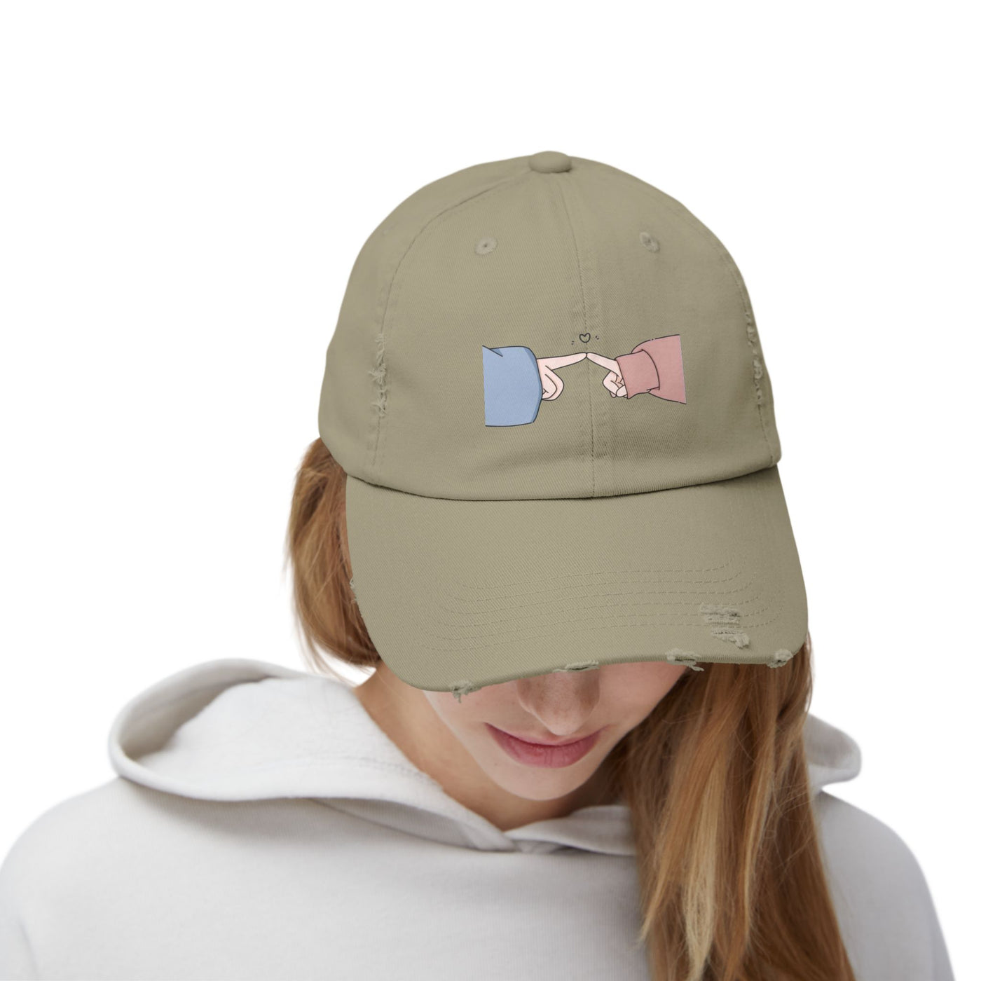 Playful Finger Pointing Hat - Fun Distressed Cap for Girls - Picknmore
