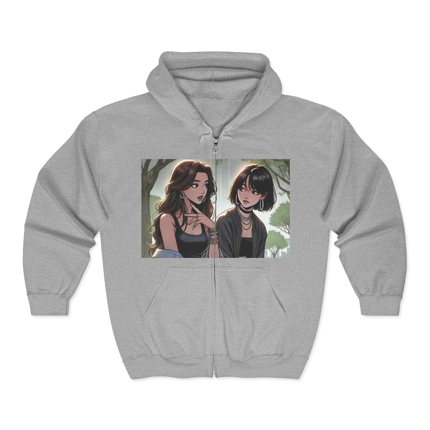 Trendy Graphic Zip-Up Hoodie - Women's Cozy Casual Fashion - Picknmore