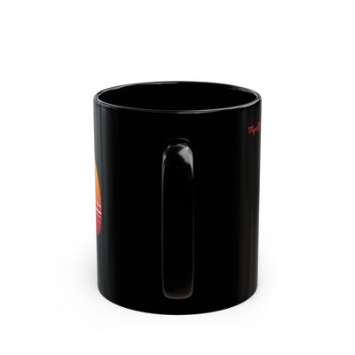 Sunset Dreamer Mug with Native American Silhouette, Black Coffee Cup, Boho Home Decor, Unique Gift for Her, Tribal Art Mug