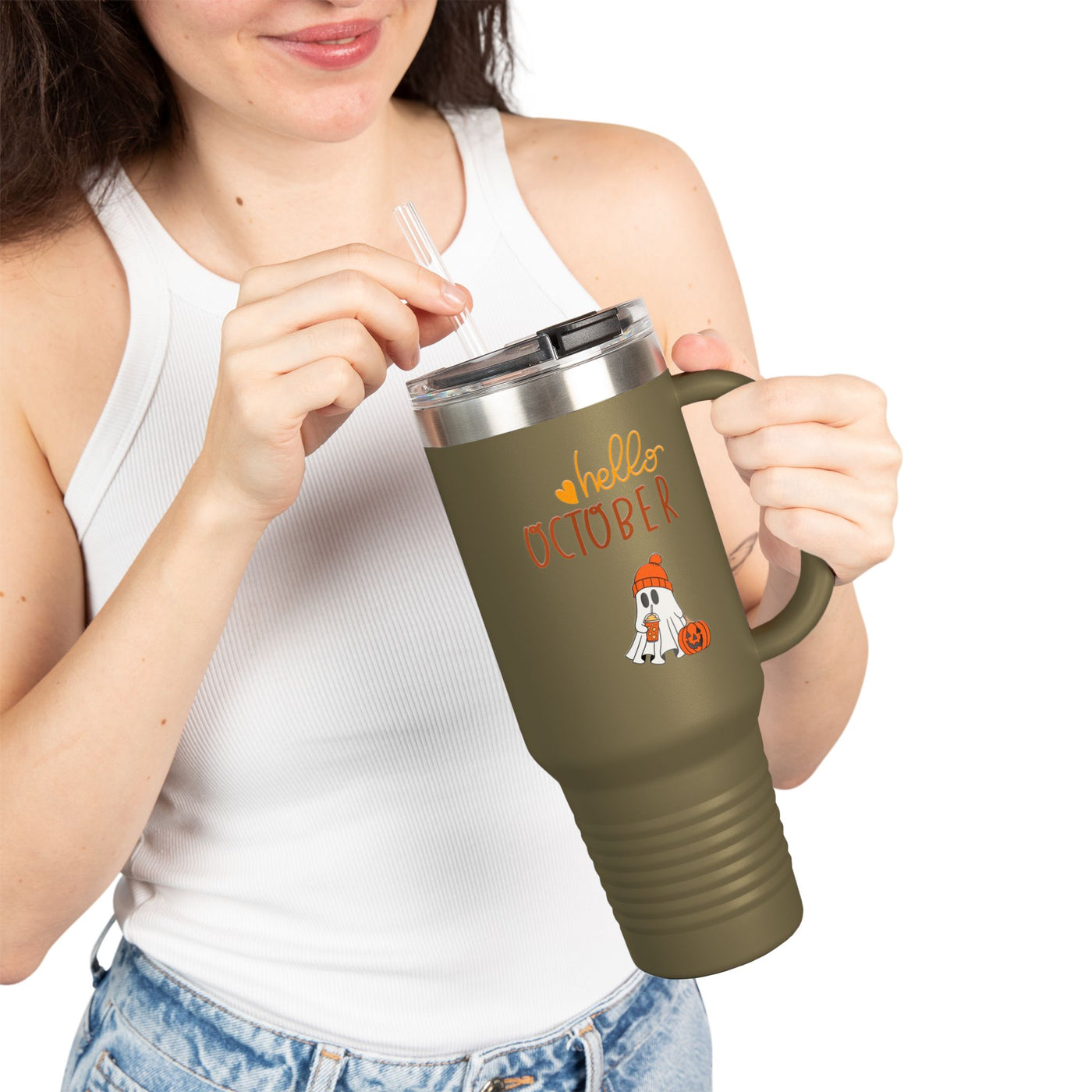 Halloween-Themed Insulated Travel Mug | 40oz | Perfect for October Parties, Fall Events, Cozy Drinks, Gifts for Coffee Lovers - Picknmore