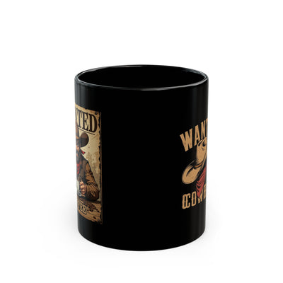 Cowboy Coffee Mug, Wanted Cowboy Design, Western Decor, Gift for Him, Rustic Homeware, Cowboy Lover Mug