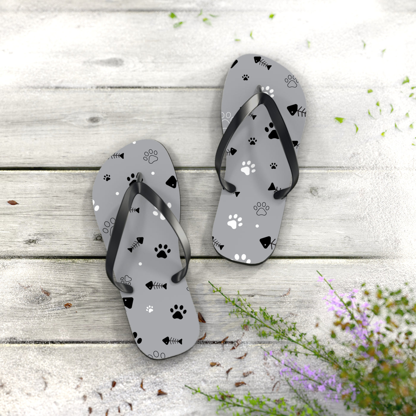 Dog Lover's Flip Flops | Cute Paw Print Outdoor Sandals for Summer, Pet Gifts, Beachwear, Relaxation Footwear, Animal Lover Accessories - Picknmore