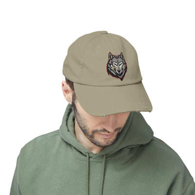 Wolf Graphic Distressed Cap - Outdoor Adventure Hat for Him - Picknmore