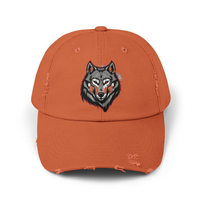 Wolf Graphic Distressed Cap - Outdoor Adventure Hat for Him - Picknmore