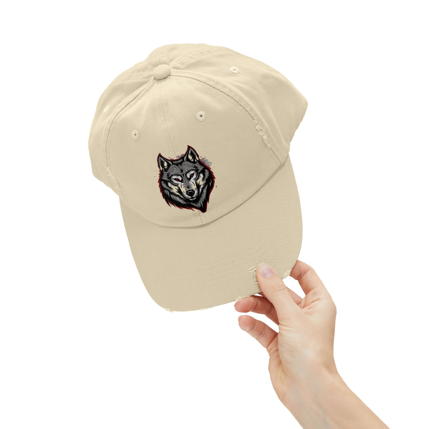Wolf Graphic Distressed Cap - Outdoor Adventure Hat for Him - Picknmore
