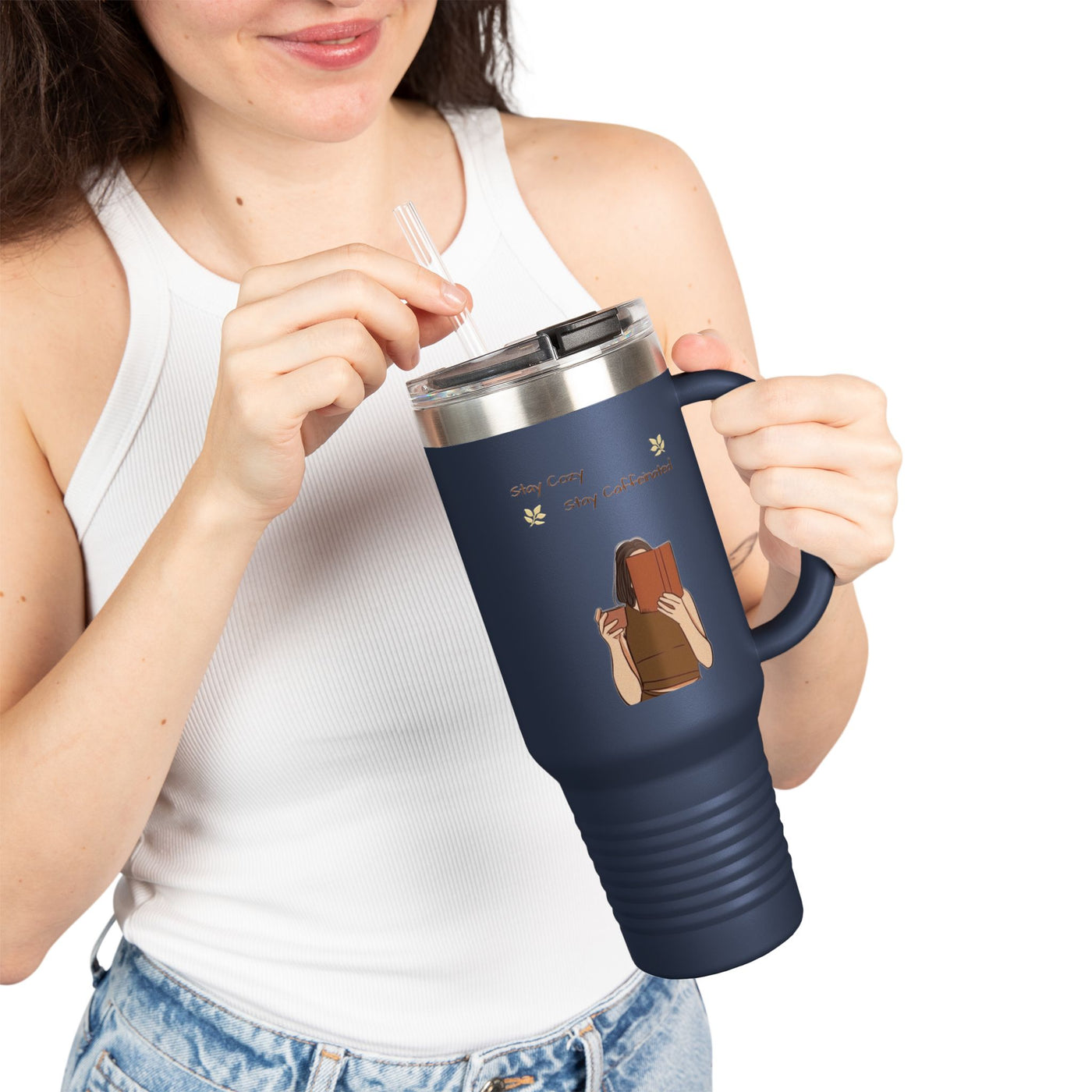Insulated Travel Mug for Book Lovers, Enjoy Every Sip, Perfect Gift for Readers, 40oz Coffee Tumbler, Travel Cup for Busy Days - Picknmore