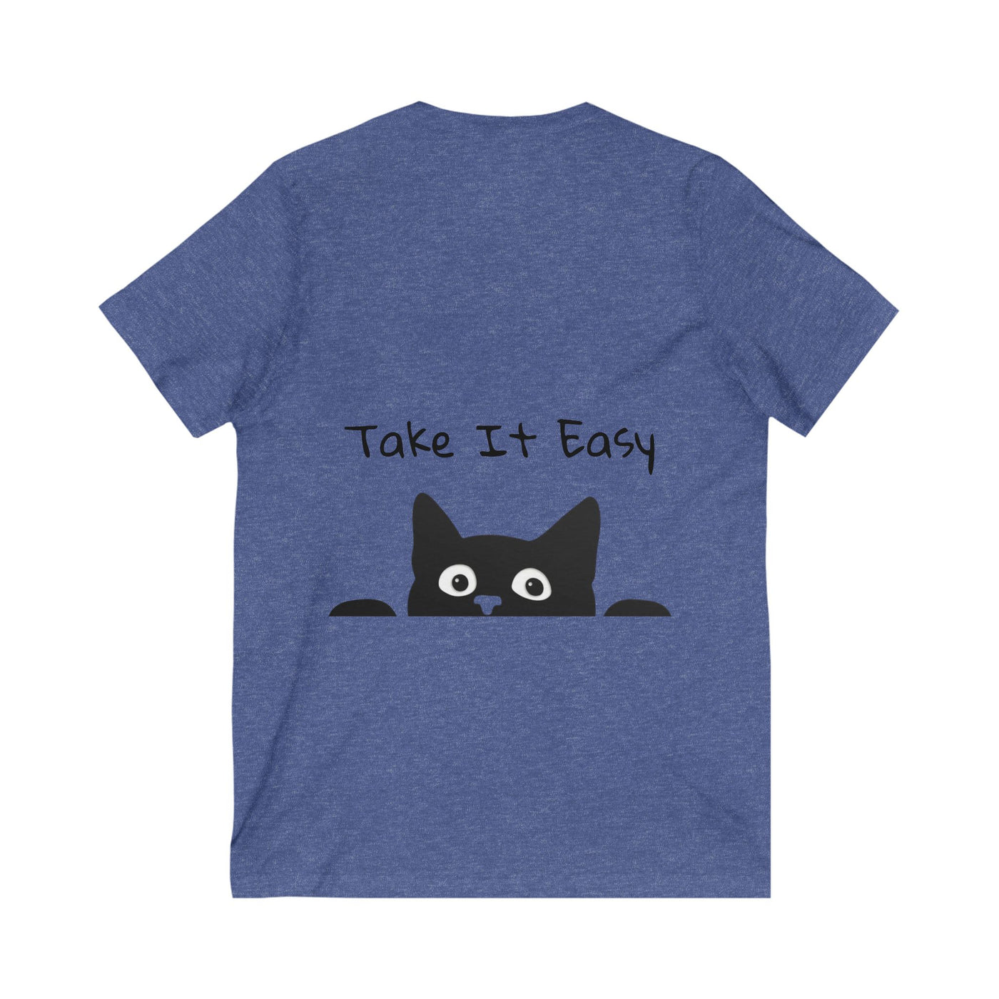 Lazy Cat V-Neck Tee - Cute Cat Shirt for Relaxed Style - Picknmore