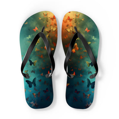 Butterfly Print Flip Flops, Summer Fashion, Beach Wear, Vacation Footwear, Unique Gift, Outdoor Comfort Sandals - Picknmore