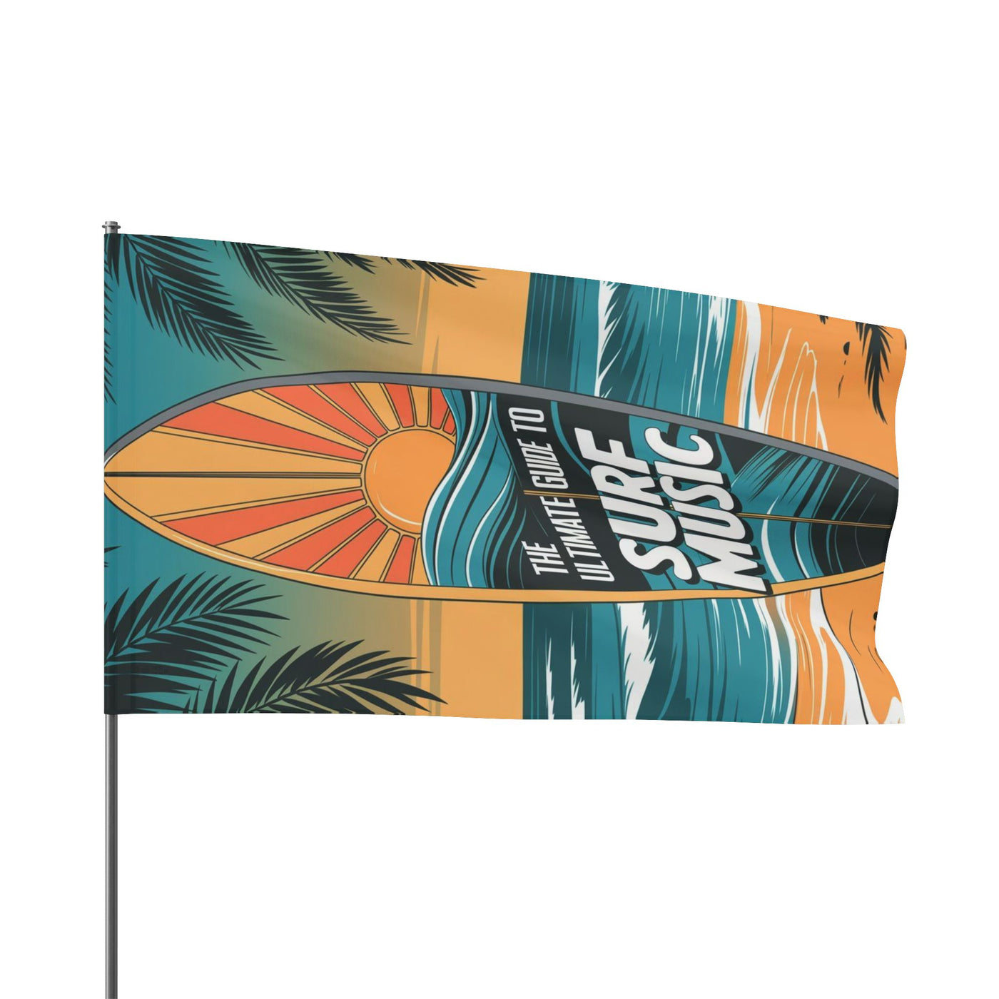 Surf Music Flag - Beach Decor Tropical Wall Art for Ocean Lovers - Picknmore