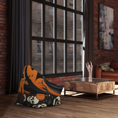 Spooky Halloween Bean Bag Chair Cover – Pumpkin & Skull Design - Picknmore