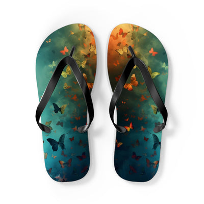 Butterfly Print Flip Flops, Summer Fashion, Beach Wear, Vacation Footwear, Unique Gift, Outdoor Comfort Sandals - Picknmore