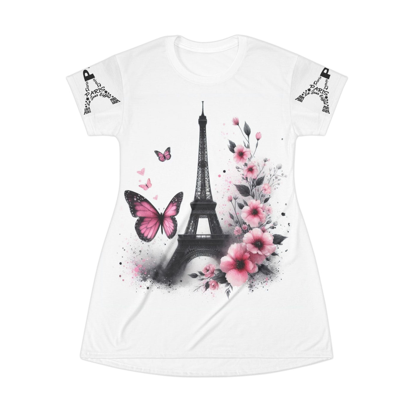 Parisian Butterfly T-Shirt Dress - Picknmore