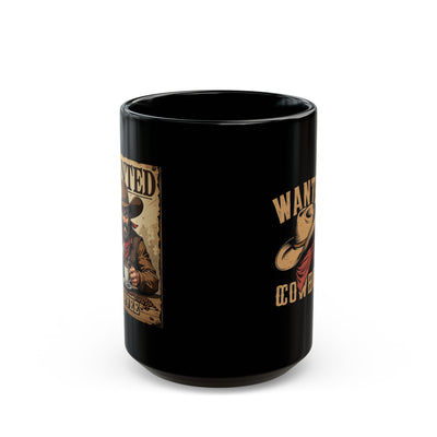 Cowboy Coffee Mug, Wanted Cowboy Design, Western Decor, Gift for Him, Rustic Homeware, Cowboy Lover Mug