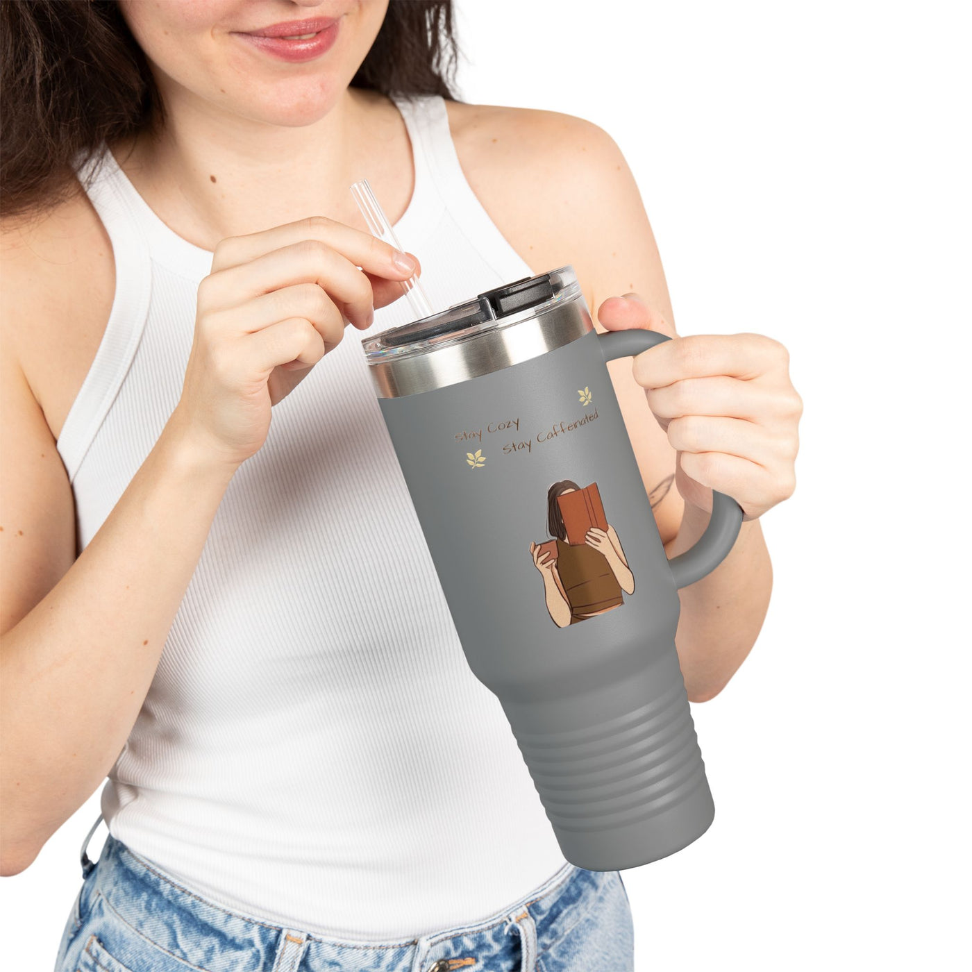 Insulated Travel Mug for Book Lovers, Enjoy Every Sip, Perfect Gift for Readers, 40oz Coffee Tumbler, Travel Cup for Busy Days - Picknmore