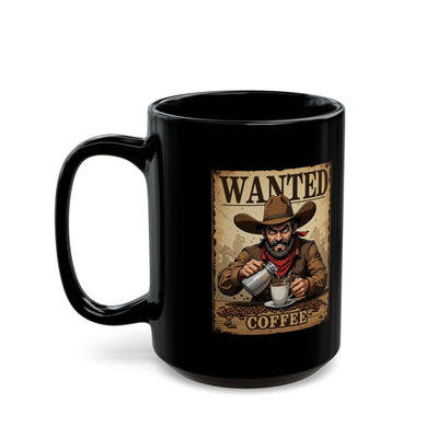 Cowboy Coffee Mug, Wanted Cowboy Design, Western Decor, Gift for Him, Rustic Homeware, Cowboy Lover Mug