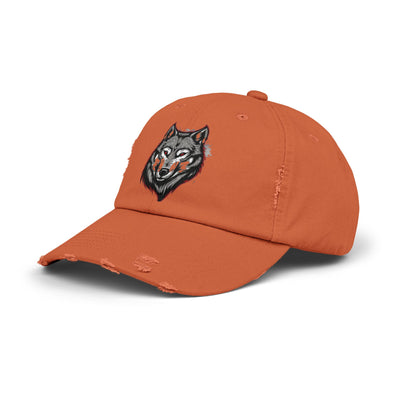 Wolf Graphic Distressed Cap - Outdoor Adventure Hat for Him - Picknmore