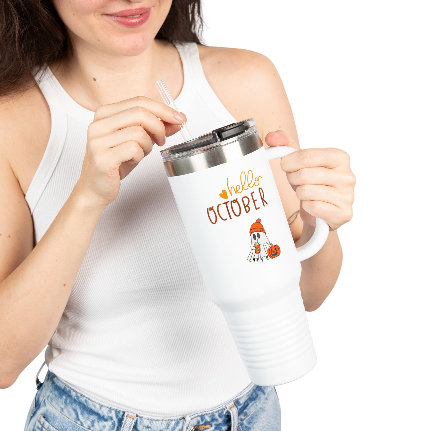 Halloween-Themed Insulated Travel Mug | 40oz | Perfect for October Parties, Fall Events, Cozy Drinks, Gifts for Coffee Lovers - Picknmore