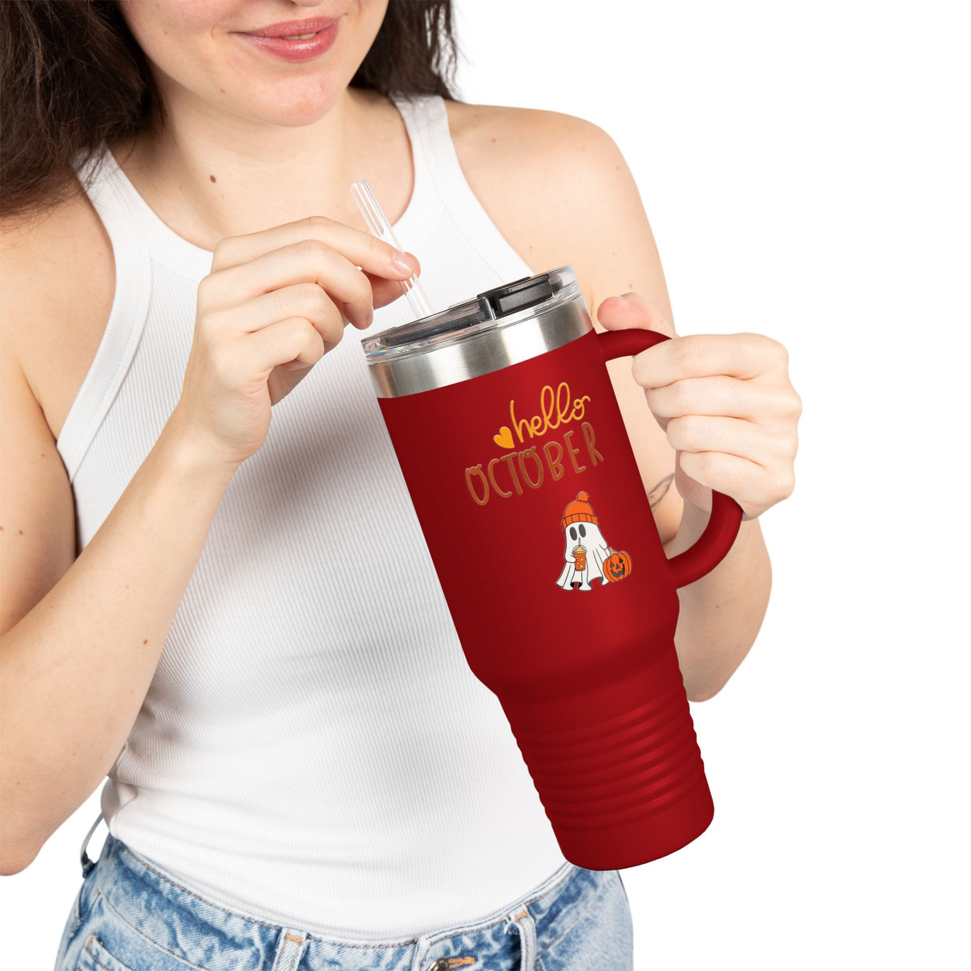 Halloween-Themed Insulated Travel Mug | 40oz | Perfect for October Parties, Fall Events, Cozy Drinks, Gifts for Coffee Lovers - Picknmore