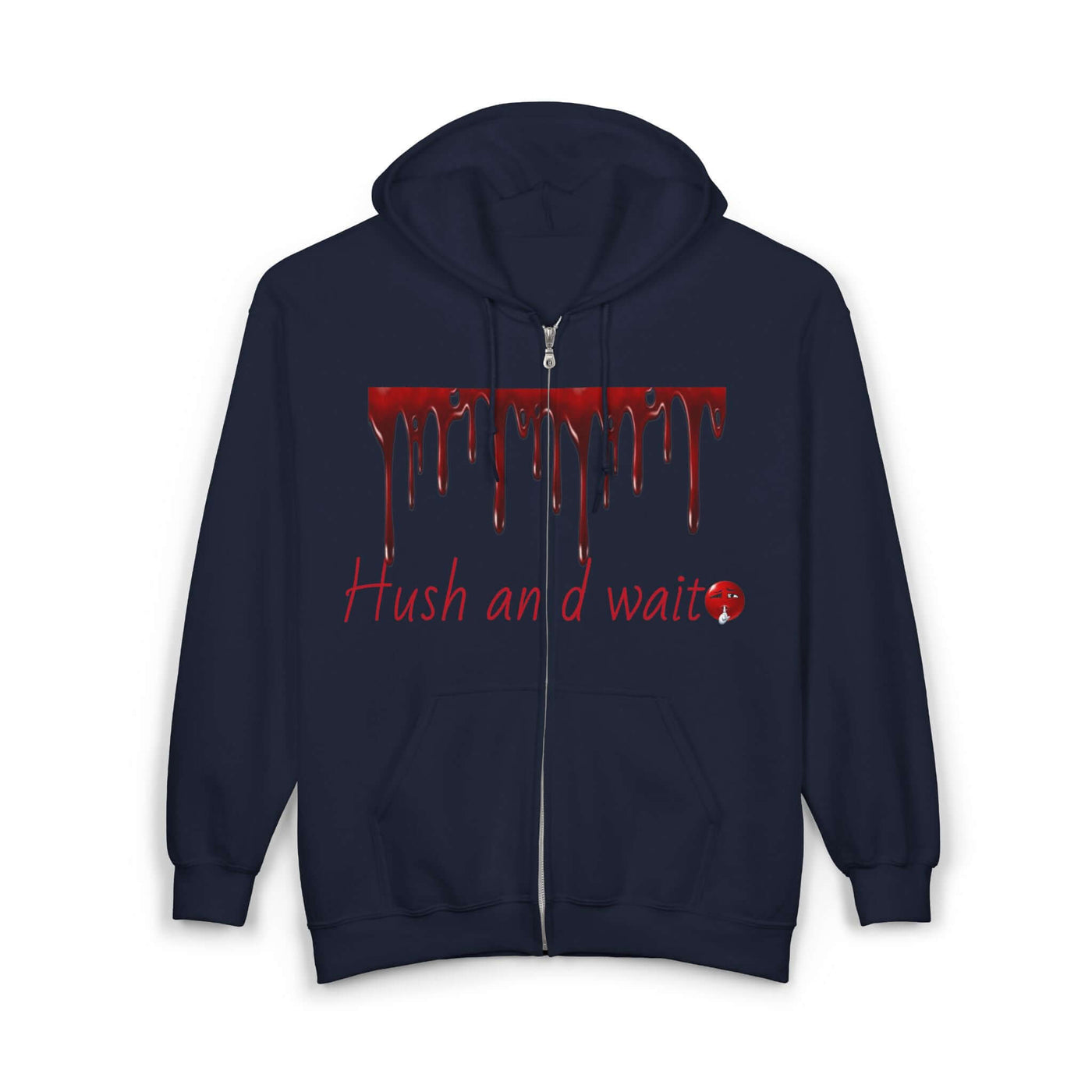 Grunge Horror Hoodie with Dripping Text –  Zip-Up Sweatshirt for Halloween & Streetwear - Picknmore