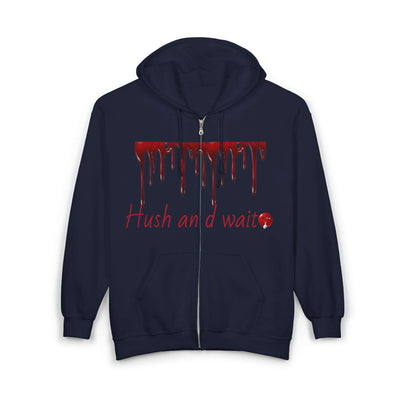 Grunge Horror Hoodie with Dripping Text –  Zip-Up Sweatshirt for Halloween & Streetwear - Picknmore