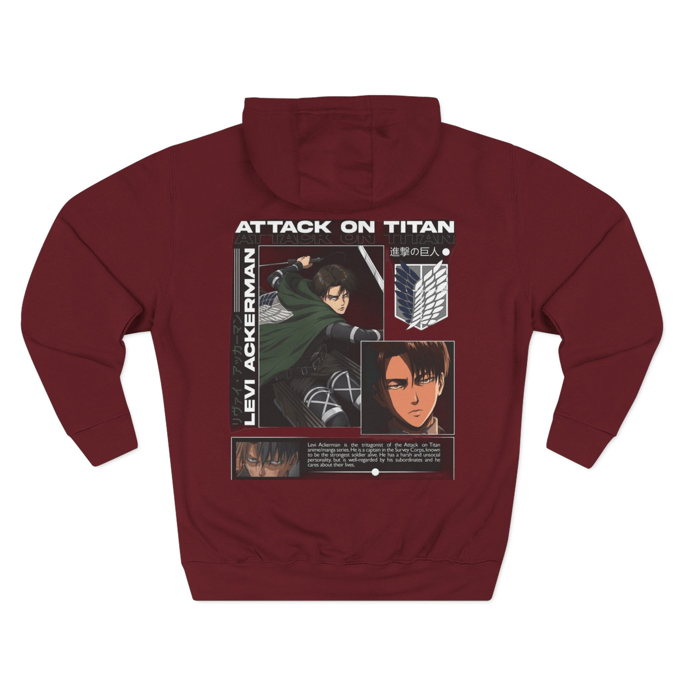 Levi Ackerman Hoodie - Attack on Titan Three-Panel Fleece - Picknmore