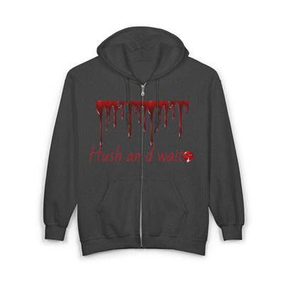 Grunge Horror Hoodie with Dripping Text –  Zip-Up Sweatshirt for Halloween & Streetwear - Picknmore