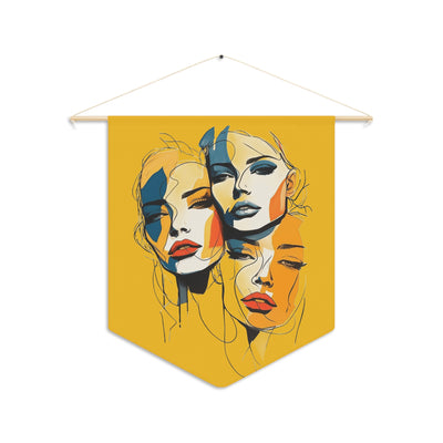 Artistic Wall Pennant - Colorful Boho Fashion Illustration Tapestry - Picknmore