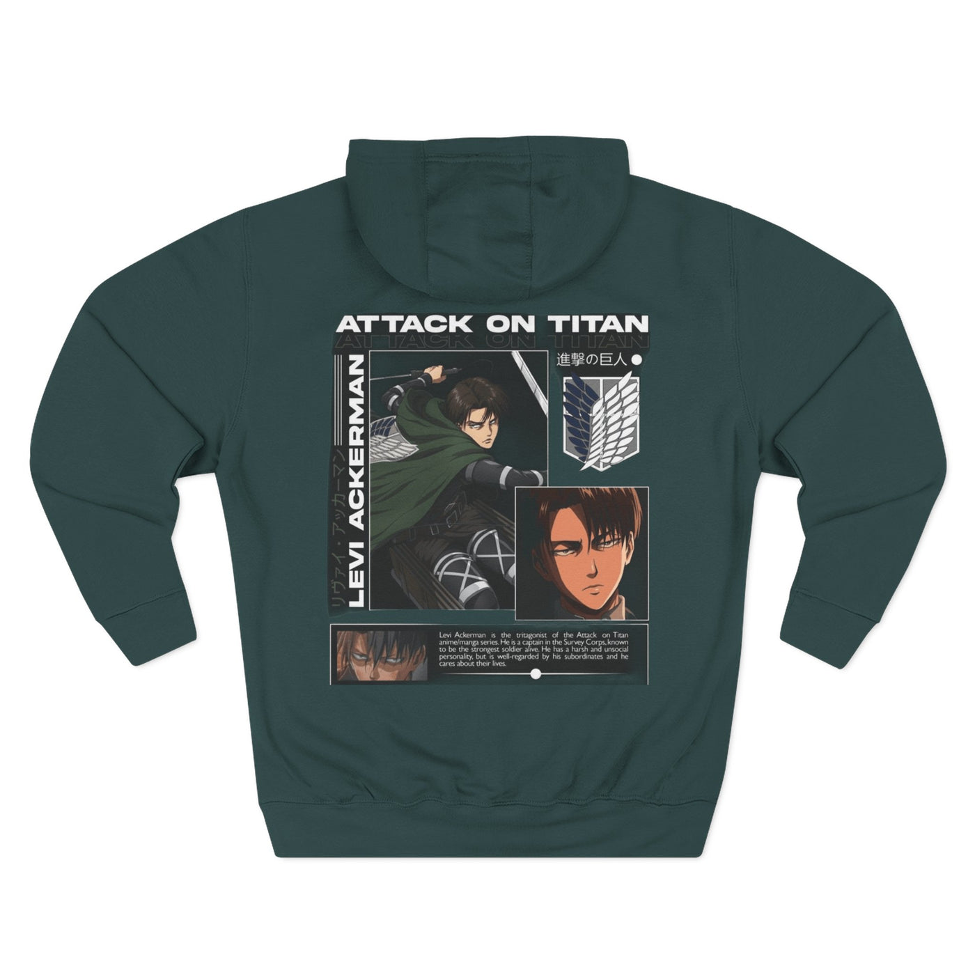 Levi Ackerman Hoodie - Attack on Titan Three-Panel Fleece - Picknmore