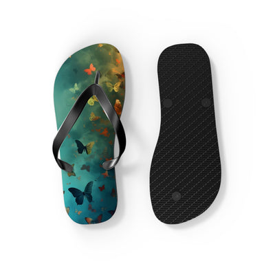 Butterfly Print Flip Flops, Summer Fashion, Beach Wear, Vacation Footwear, Unique Gift, Outdoor Comfort Sandals - Picknmore