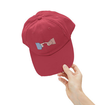 Playful Finger Pointing Hat - Fun Distressed Cap for Girls - Picknmore