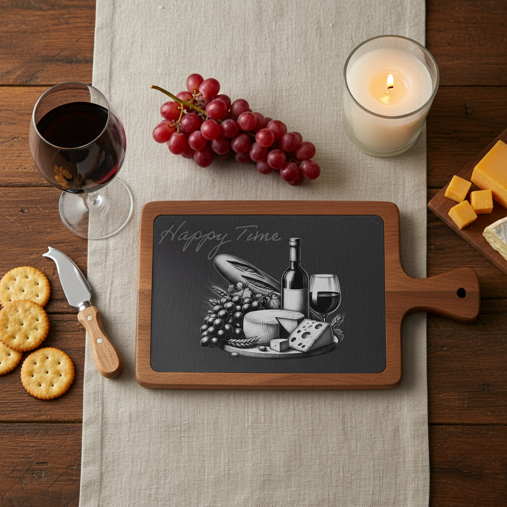Personalized Charcuterie Board with Engraving, Elegant Cheese Plate for Gatherings, Custom Family Name Serving Tray, Wedding Gift